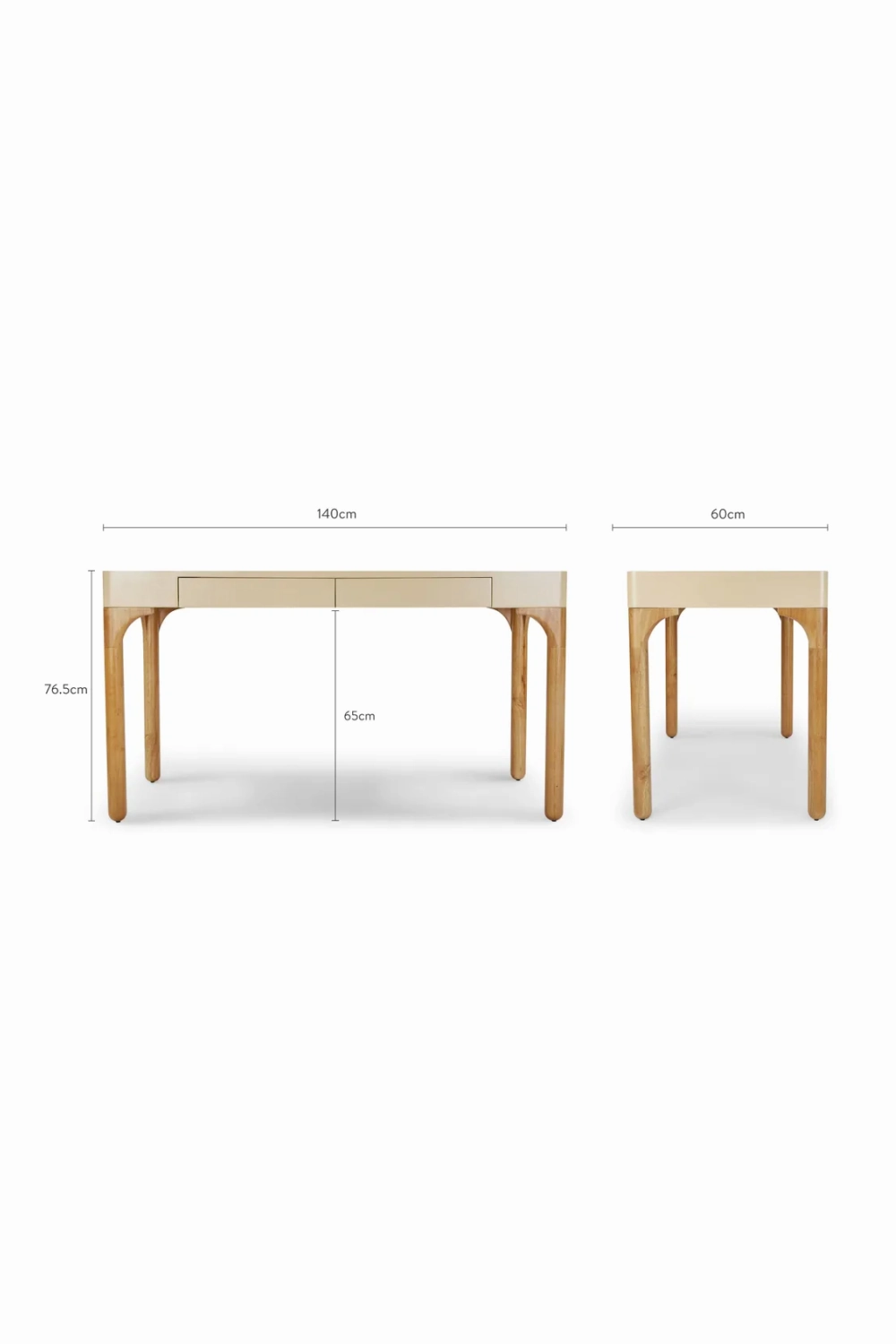 Beige 2-Drawer Desk | NV Gallery Teyho