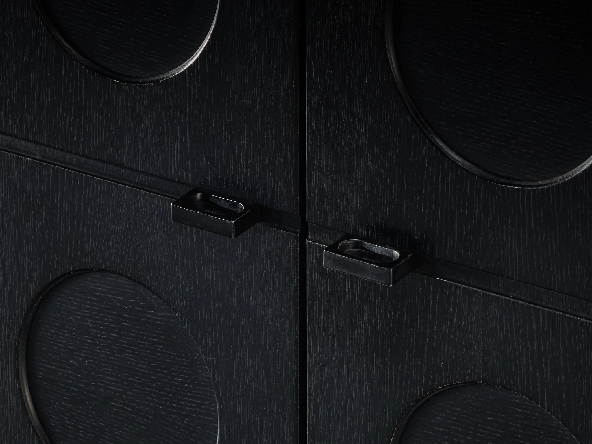 Belgian Brutalist Sideboard in Black Lacquered Ash