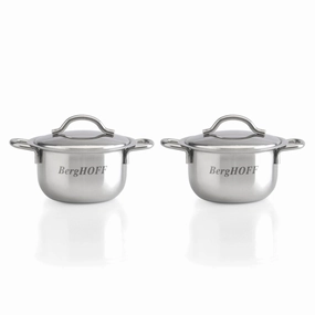 BergHOFF 18/10 Stainless Steel 2.5" Mini Pots, Set of 2 cookware set,cooking pots,kitchen cookware