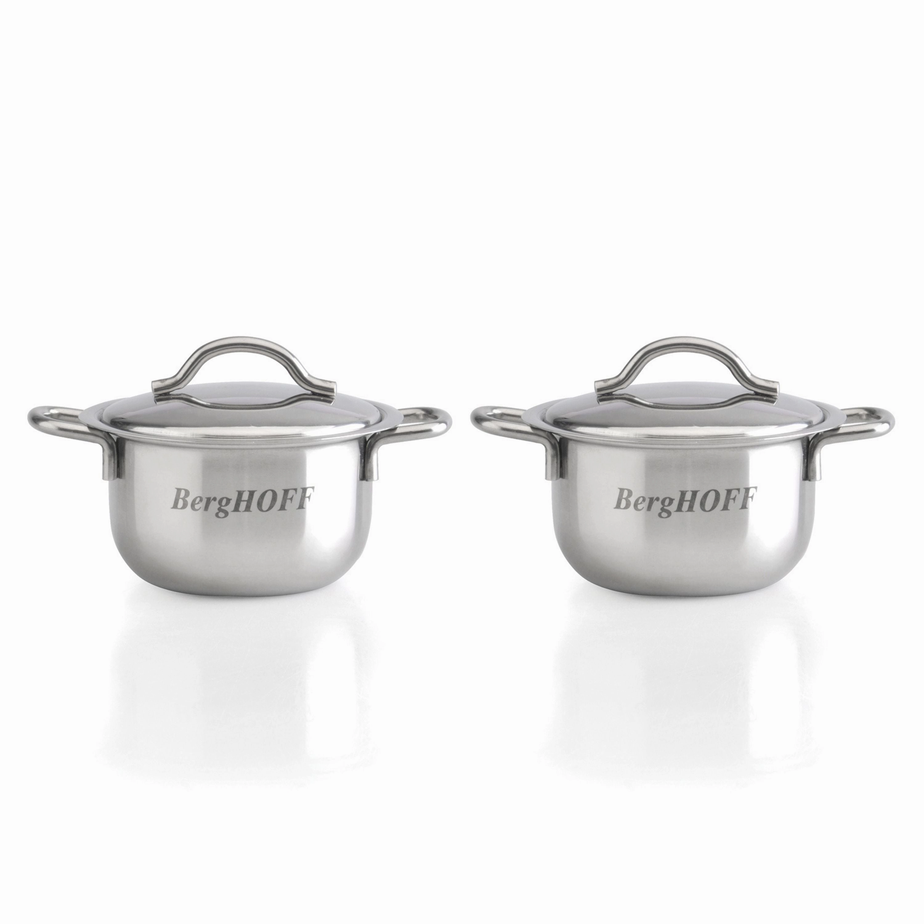 BergHOFF 18/10 Stainless Steel 2.5" Mini Pots, Set of 2 cookware set,cooking pots,kitchen cookware