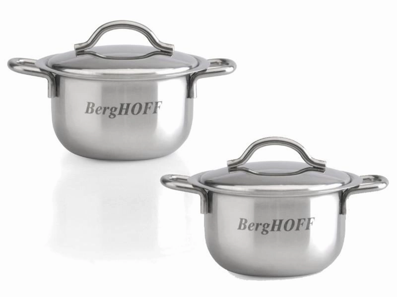 BergHOFF 2.5" Stainless Steel Covered Mini Pots, Set of 4 cookware set,cooking pots,kitchen cookware