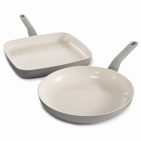BergHOFF Balance 2Pc Nonstick Ceramic Specialty Cookware Set, Recycled Aluminum, CeraGreen, Moonmist cookware set,cooking pots,kitchen cookware
