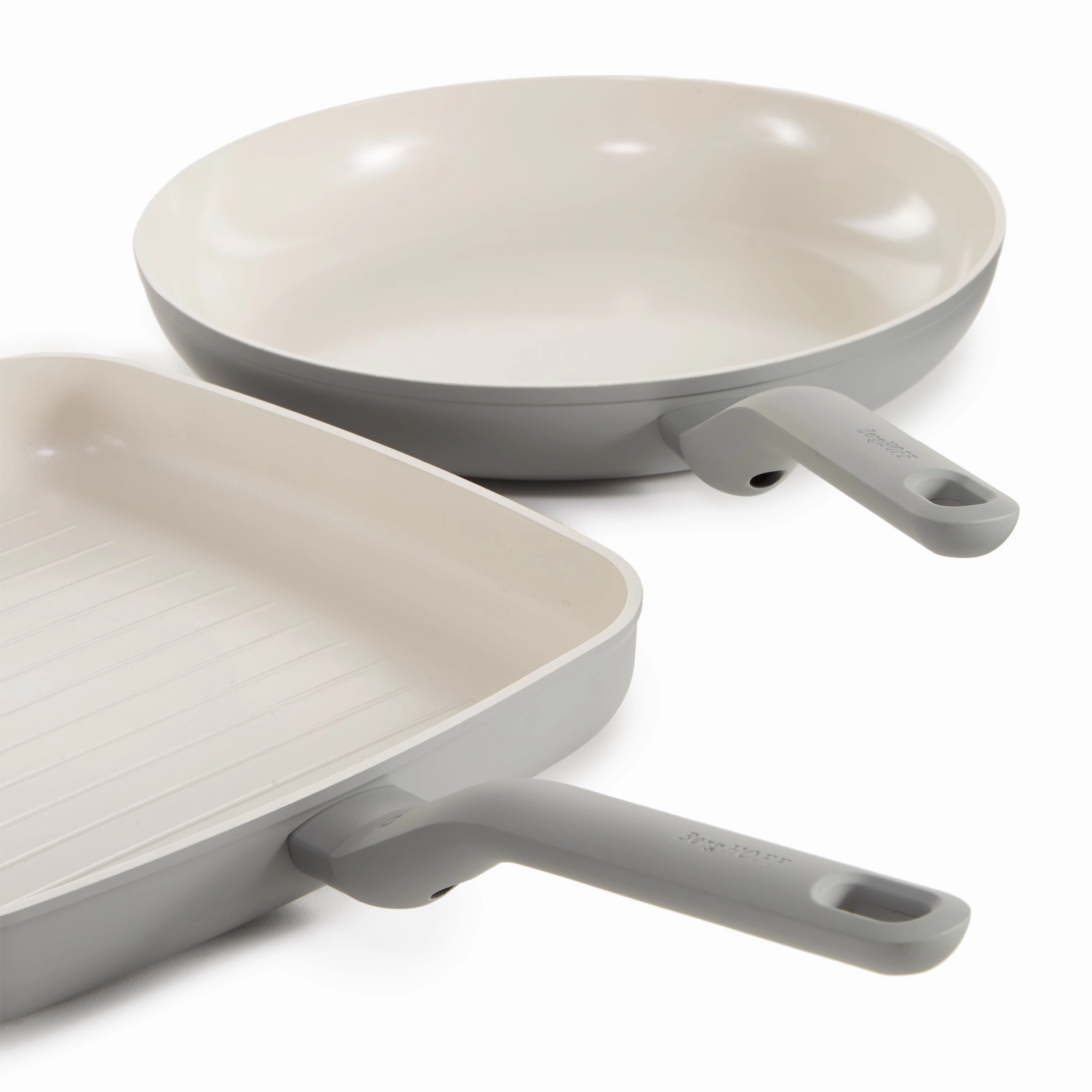 BergHOFF Balance 2Pc Nonstick Ceramic Specialty Cookware Set, Recycled Aluminum, CeraGreen, Moonmist