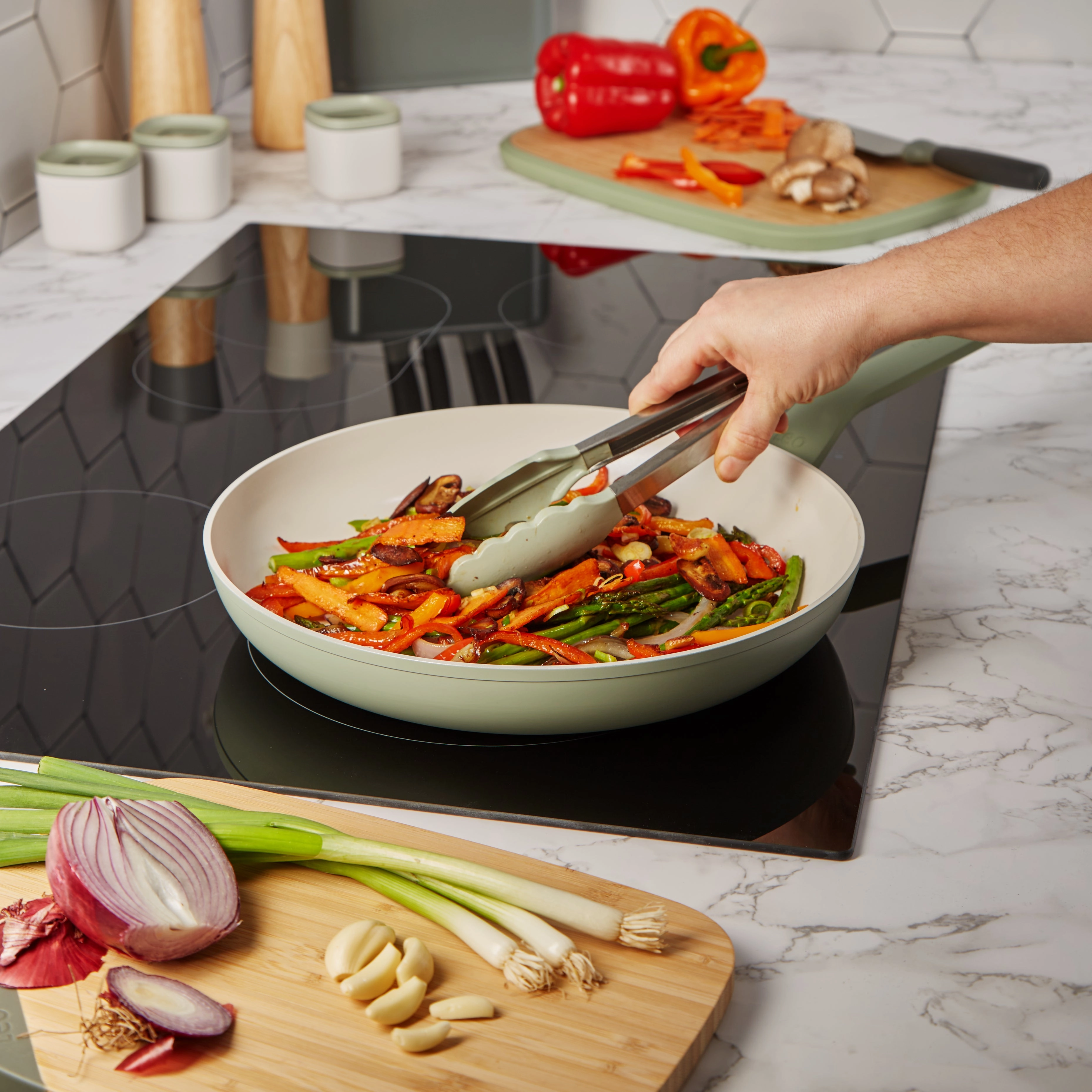 BergHOFF Balance Nonstick Ceramic Frying Pan 12", Recycled Aluminum, Sage