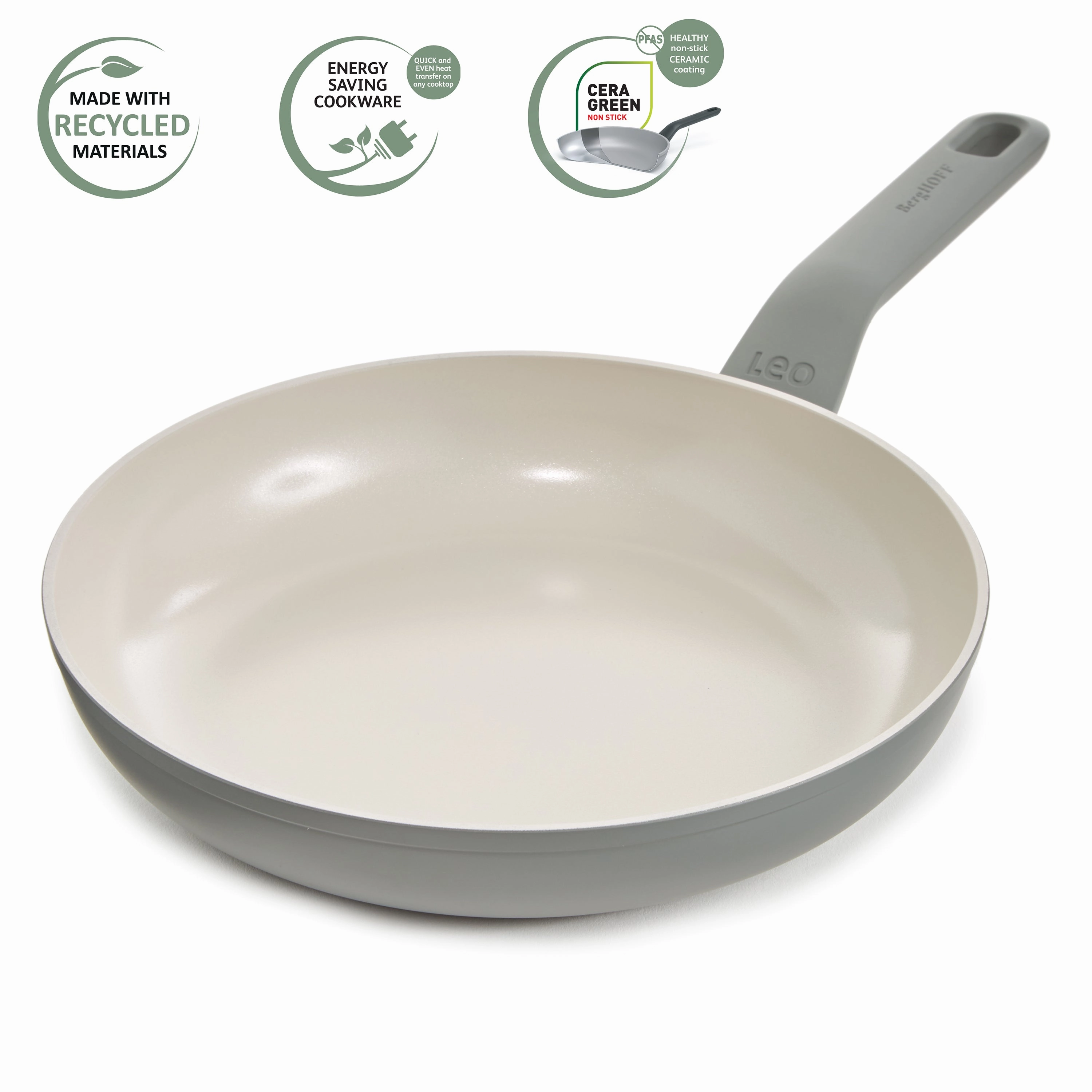 BergHOFF Balance Nonstick Ceramic Frying Pan 9.5", Recycled Aluminum, Moonmist