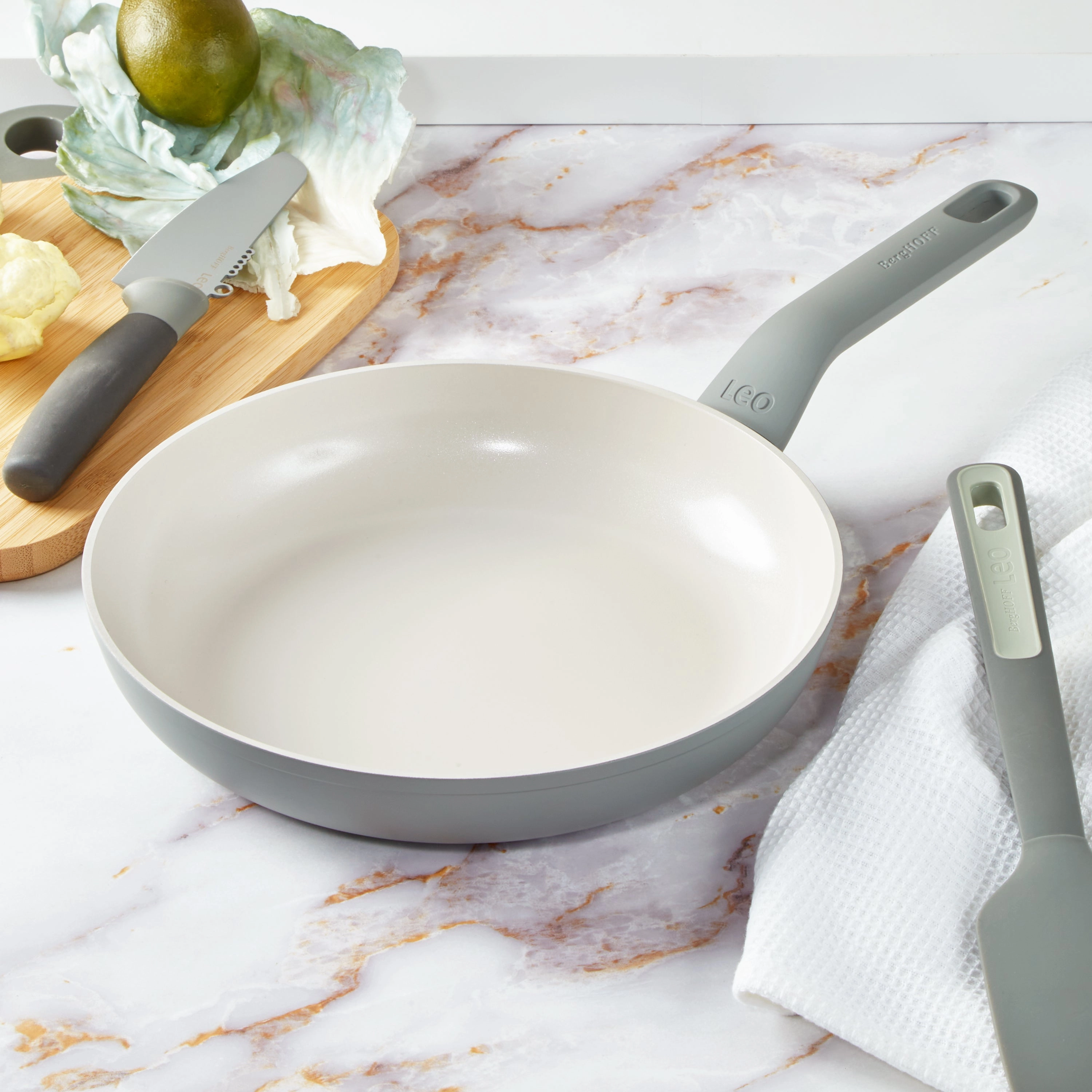 BergHOFF Balance Nonstick Ceramic Frying Pan 9.5", Recycled Aluminum, Moonmist
