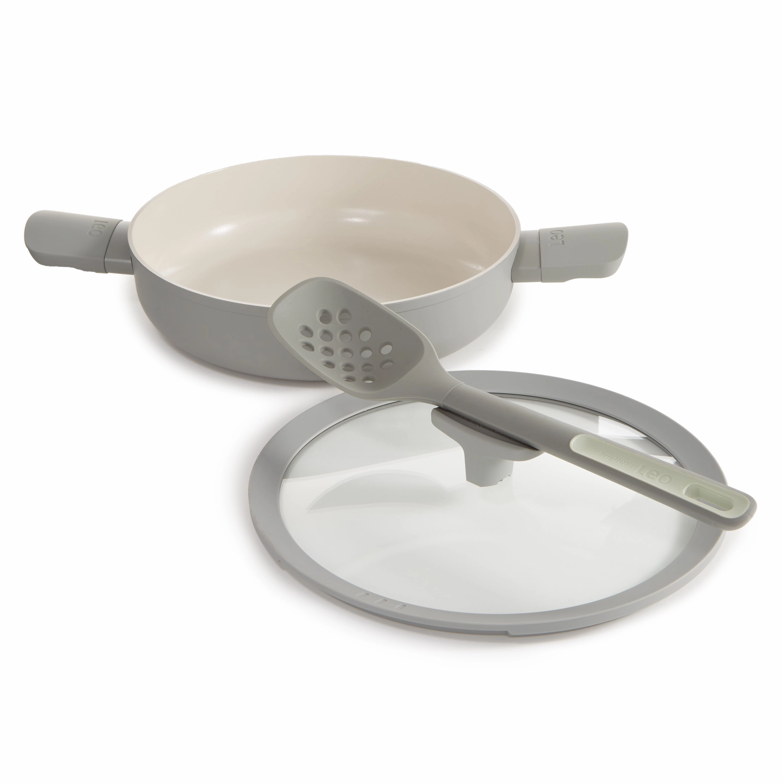 BergHOFF Balance Nonstick Ceramic Saut Pan 10.25", 3.1qt. With Glass Lid, Recycled Aluminum, Moonmist