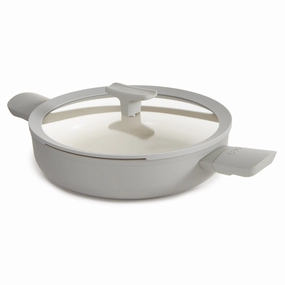 BergHOFF Balance Nonstick Ceramic Saut Pan 10.25", 3.1qt. With Glass Lid, Recycled Aluminum, Moonmist cookware set,cooking pots,kitchen cookware