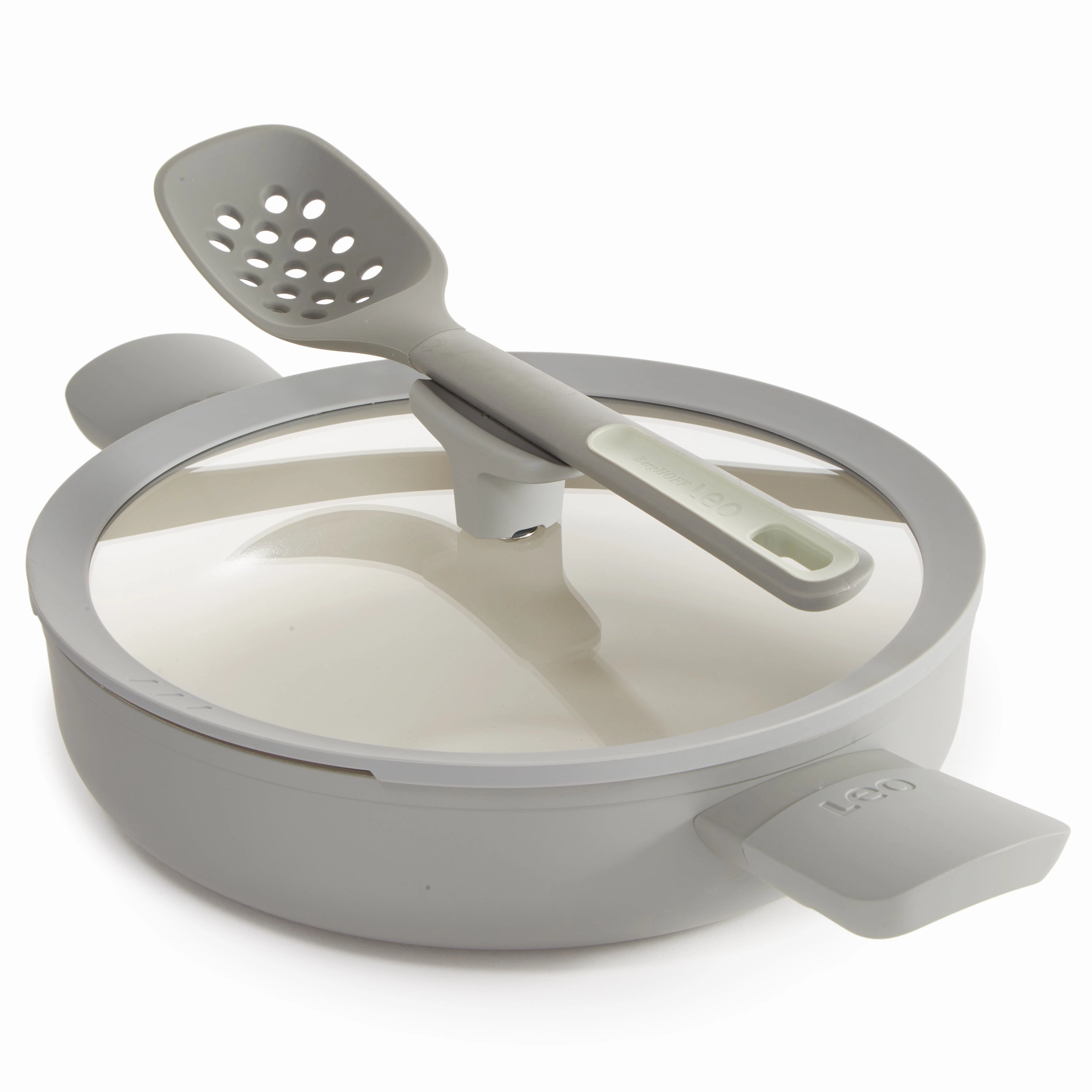 BergHOFF Balance Nonstick Ceramic Saut Pan 10.25", 3.1qt. With Glass Lid, Recycled Aluminum, Moonmist