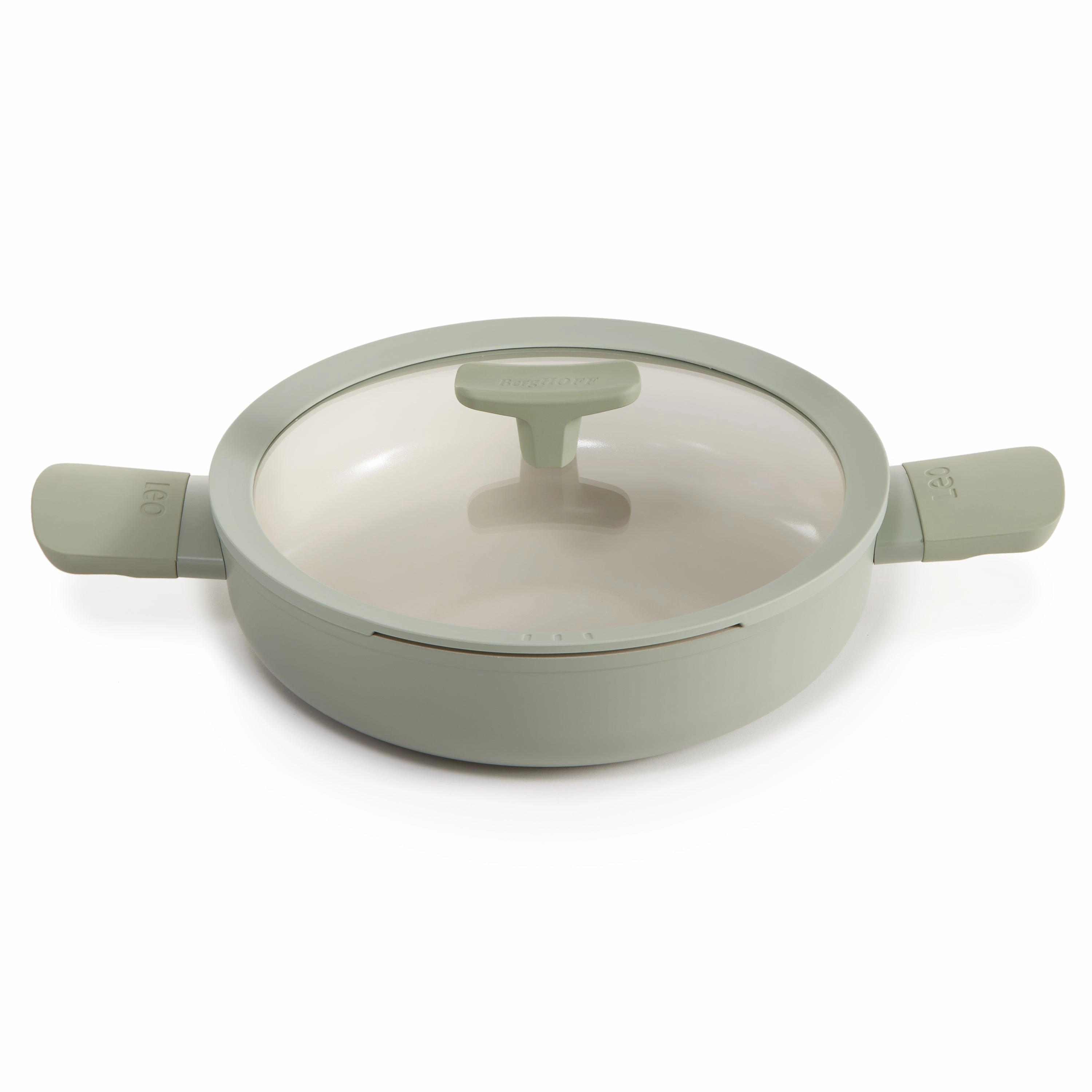 BergHOFF Balance Nonstick Ceramic Saut Pan 10.25", 3.1qt. With Glass Lid, Recycled Aluminum, Sage