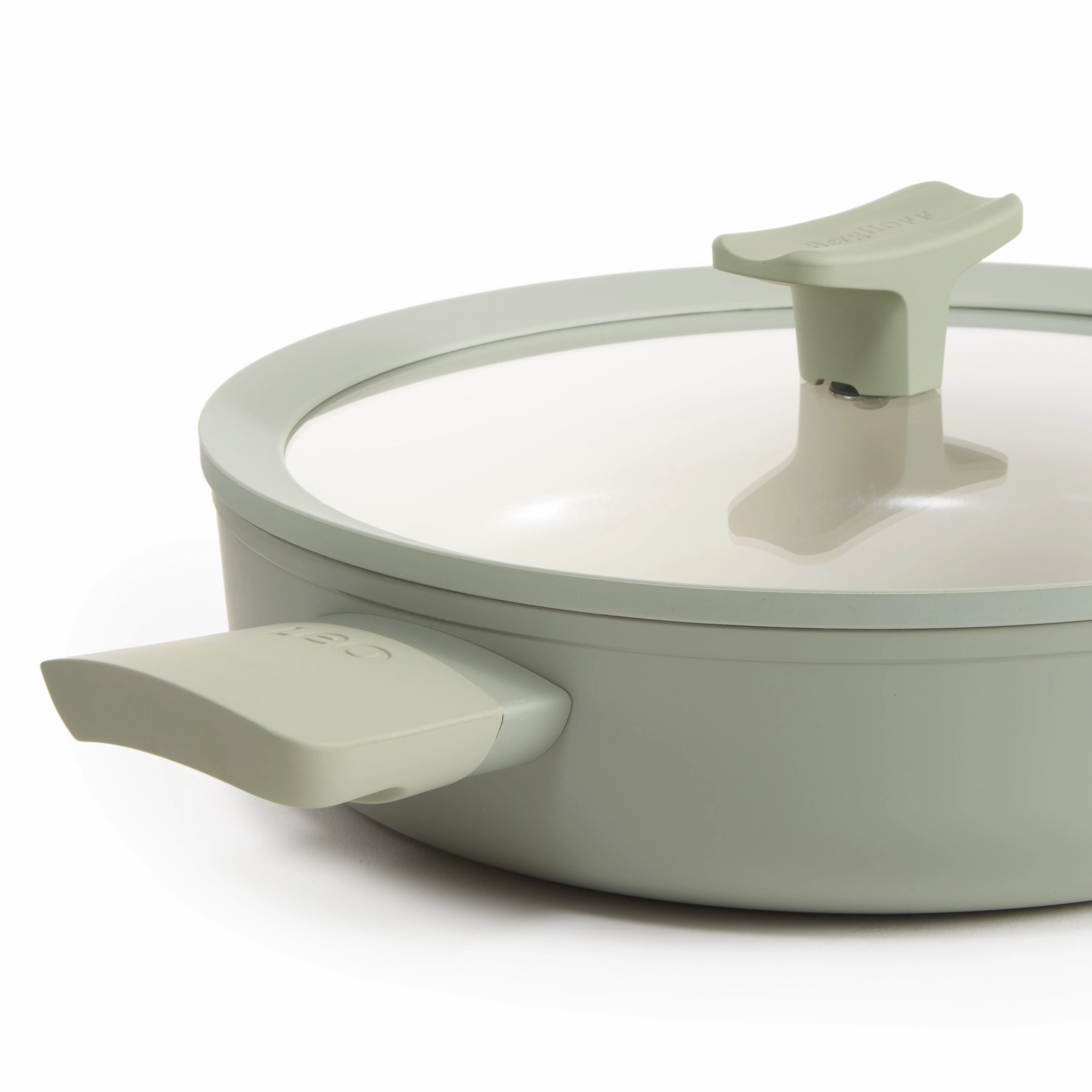 BergHOFF Balance Nonstick Ceramic Saut Pan 10.25", 3.1qt. With Glass Lid, Recycled Aluminum, Sage