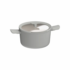 BergHOFF Balance Nonstick Ceramic Stockpot 10", 5.8qt. With Glass Lid, Recycled Aluminum, Moonmist cookware set,cooking pots,kitchen cookware