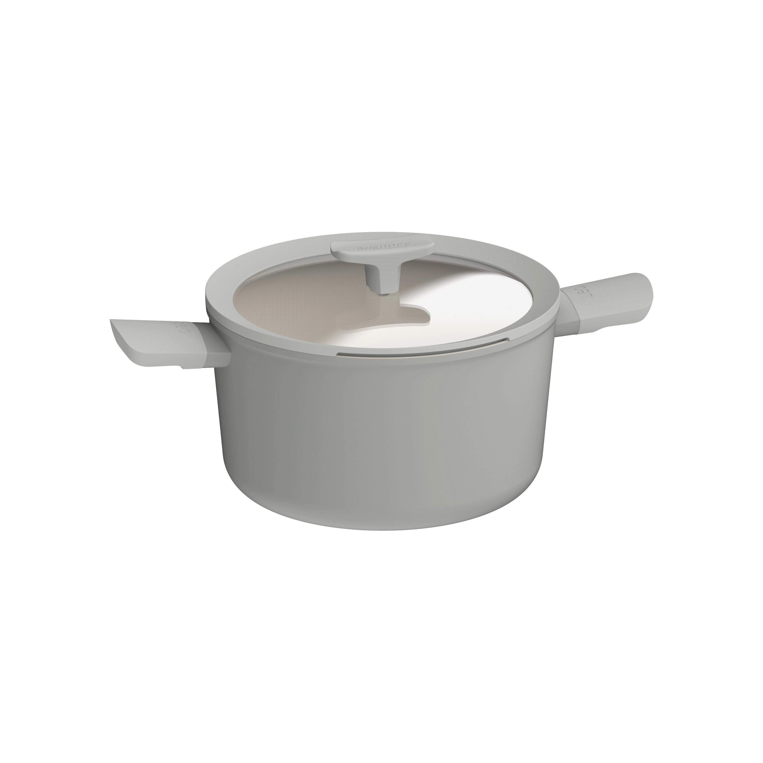 BergHOFF Balance Nonstick Ceramic Stockpot 10", 5.8qt. With Glass Lid, Recycled Aluminum, Moonmist cookware set,cooking pots,kitchen cookware