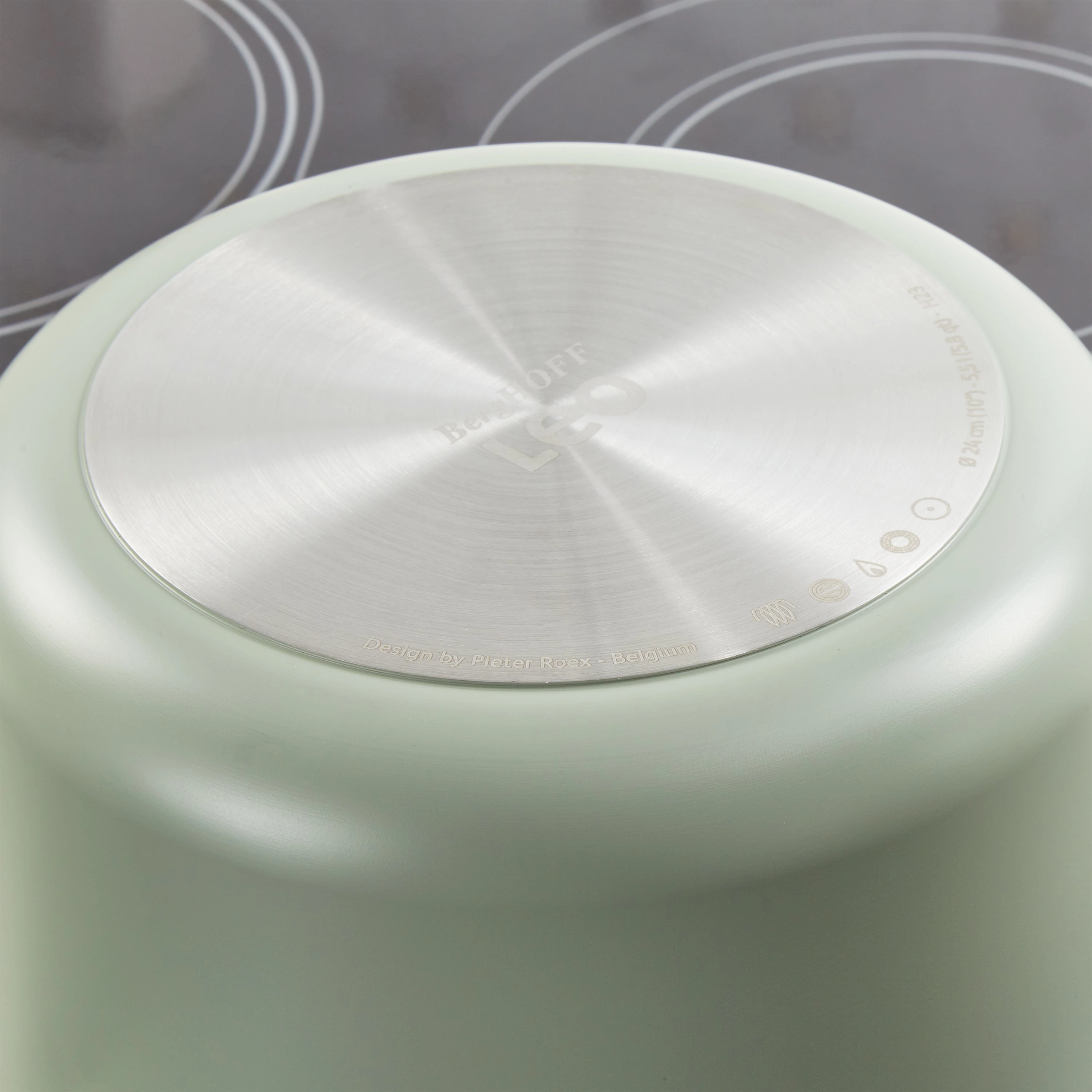 BergHOFF Balance Nonstick Ceramic Stockpot 10", 5.8qt. With Glass Lid, Recycled Aluminum, Sage