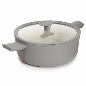 BergHOFF Balance Nonstick Ceramic Stockpot 11", 6.5qt. With Glass Lid, Recycled Aluminum, Moonmist cookware set,cooking pots,kitchen cookware
