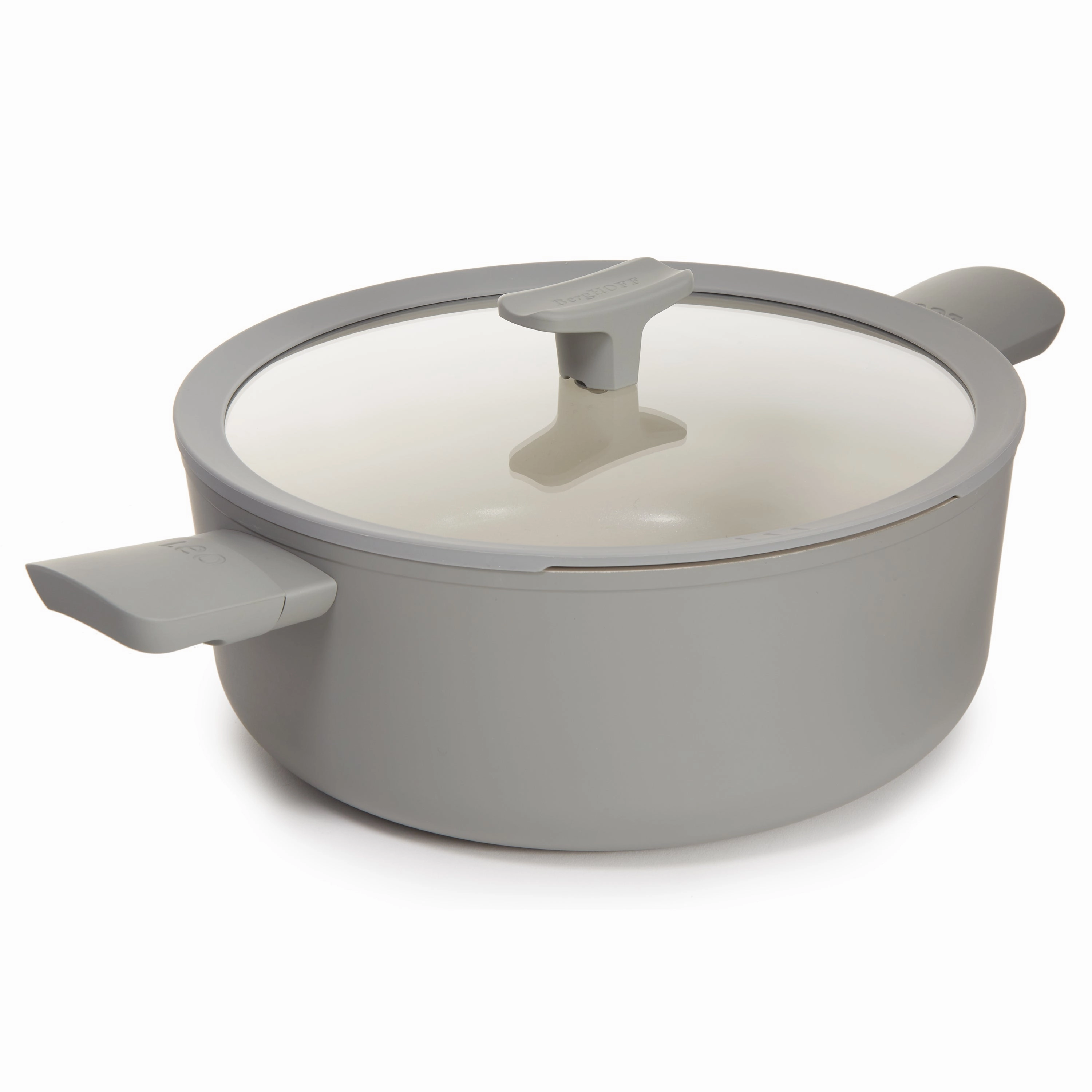 BergHOFF Balance Nonstick Ceramic Stockpot 11", 6.5qt. With Glass Lid, Recycled Aluminum, Moonmist cookware set,cooking pots,kitchen cookware