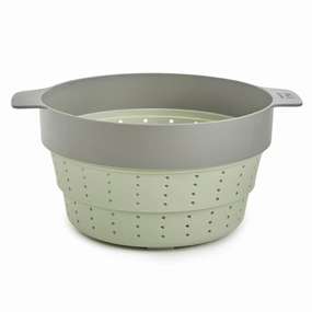 BergHOFF Balance Nonstick Silicone Collapsible Steamer Basket & Strainer 10", Recycled Material, Sage cookware set,cooking pots,kitchen cookware
