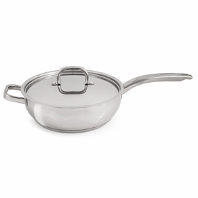 BergHOFF Belly Shape 18/10 Stainless Steel 9.5" Deep Skillet with SS Lid, 3.2qt. cookware set,cooking pots,kitchen cookware