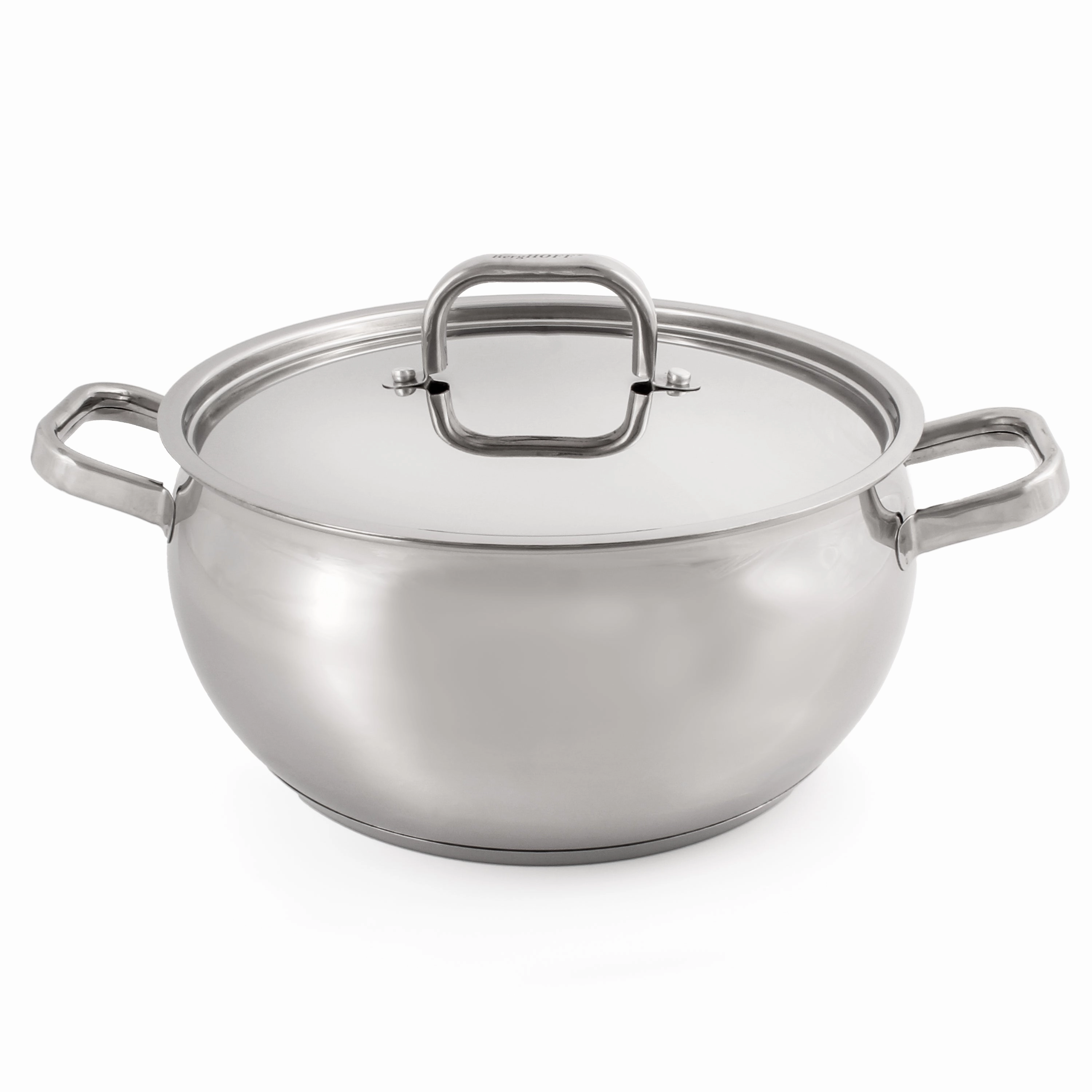 BergHOFF Belly Shape 18/10 Stainless Steel 9.5" Stock Pot with SS Lid, 5.5qt. cookware set,cooking pots,kitchen cookware