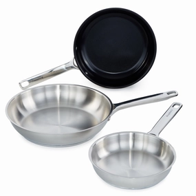 BergHOFF DiNA Helix 18/10 Stainless Steel 3Pc Frying Pan Set, Recycled cookware set,cooking pots,kitchen cookware