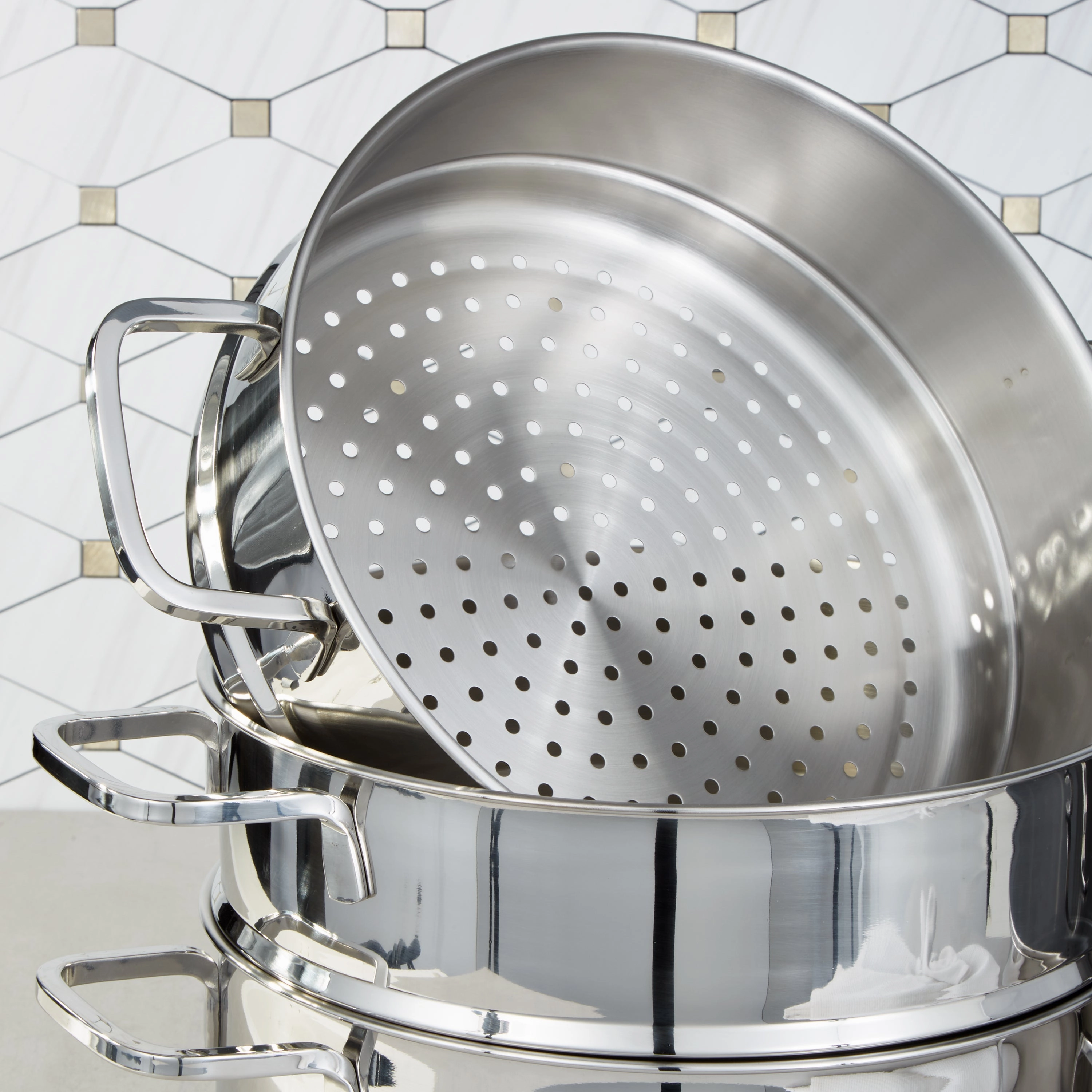 BergHOFF DiNA Helix 18/10 Stainless Steel 5pc Steamer Set, Recycled