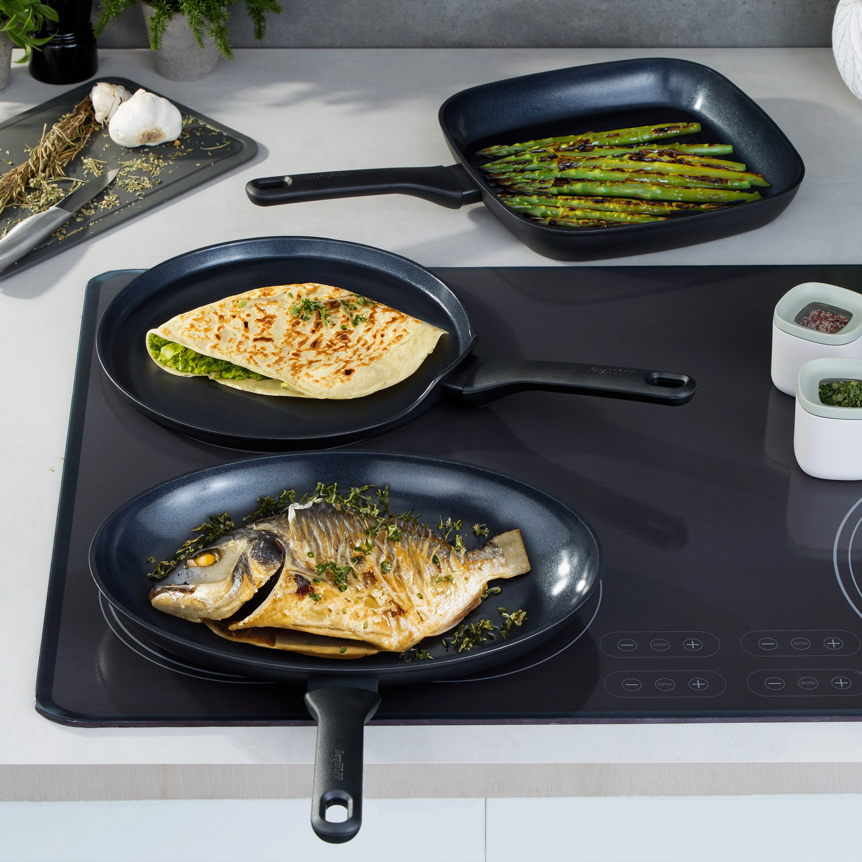 BergHOFF DiNA Helix 3pc Nonstick Specialty Cookware Set, Recycled Aluminum