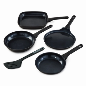 BergHOFF DiNA Helix 5pc Nonstick Specialty Pan Set with Turner, Recycled Aluminum cookware set,cooking pots,kitchen cookware