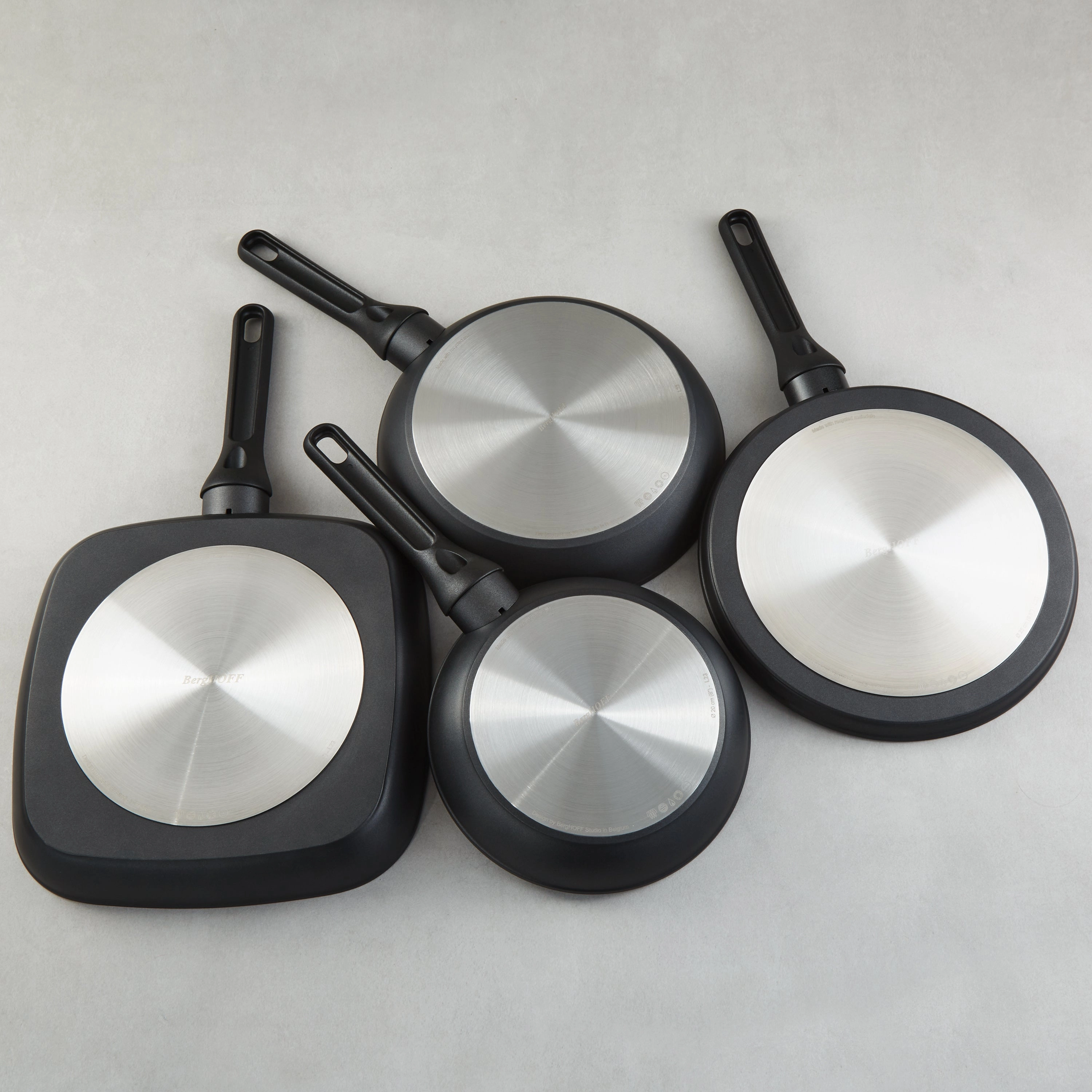 BergHOFF DiNA Helix 5pc Nonstick Specialty Pan Set with Turner, Recycled Aluminum