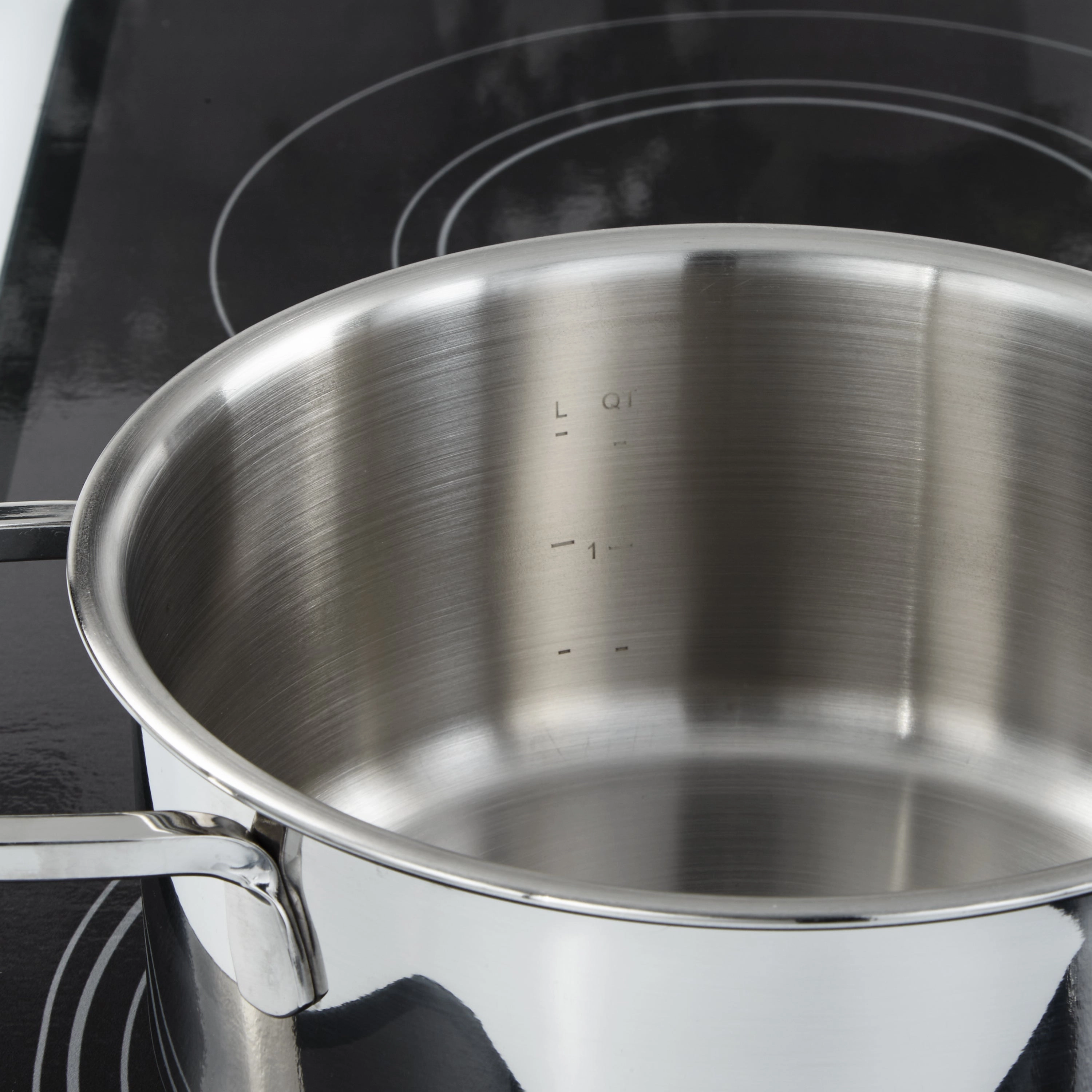 BergHOFF DiNA Helix 5pc Recycled 18/10 Stainless Steel Cookware Set, Glass Lids