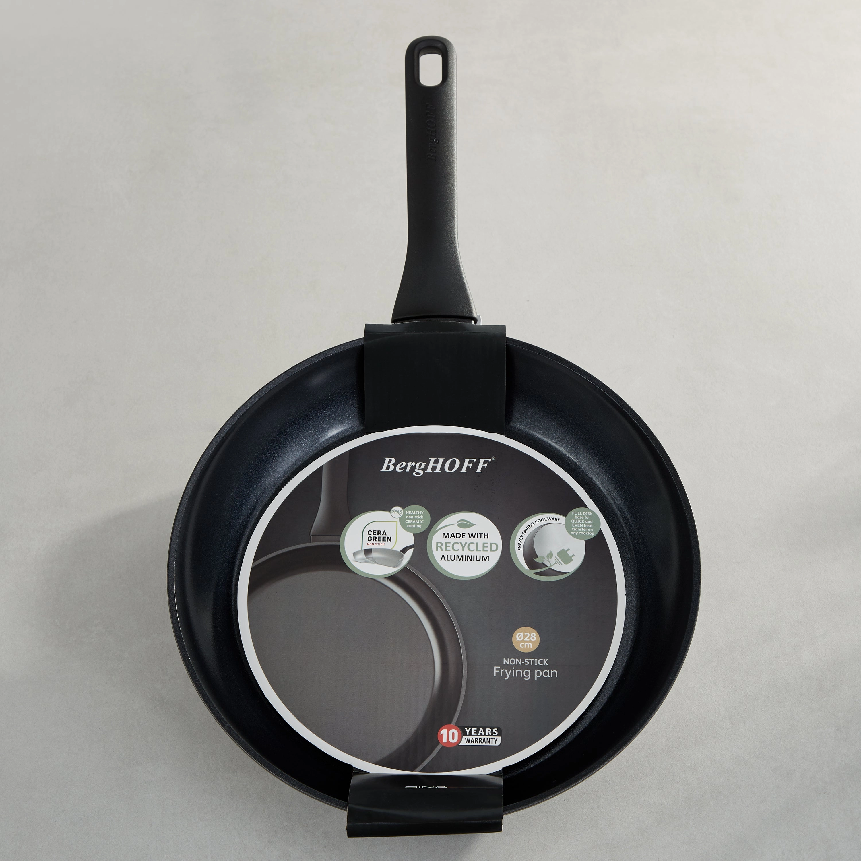 BergHOFF DiNA Helix Nonstick Ceramic Frying Pan 11", Recycled Aluminum