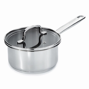 BergHOFF DiNA Helix Recycled 18/10 Stainless Steel 6.5" Saucepan 1.6qt., Glass Lid cookware set,cooking pots,kitchen cookware