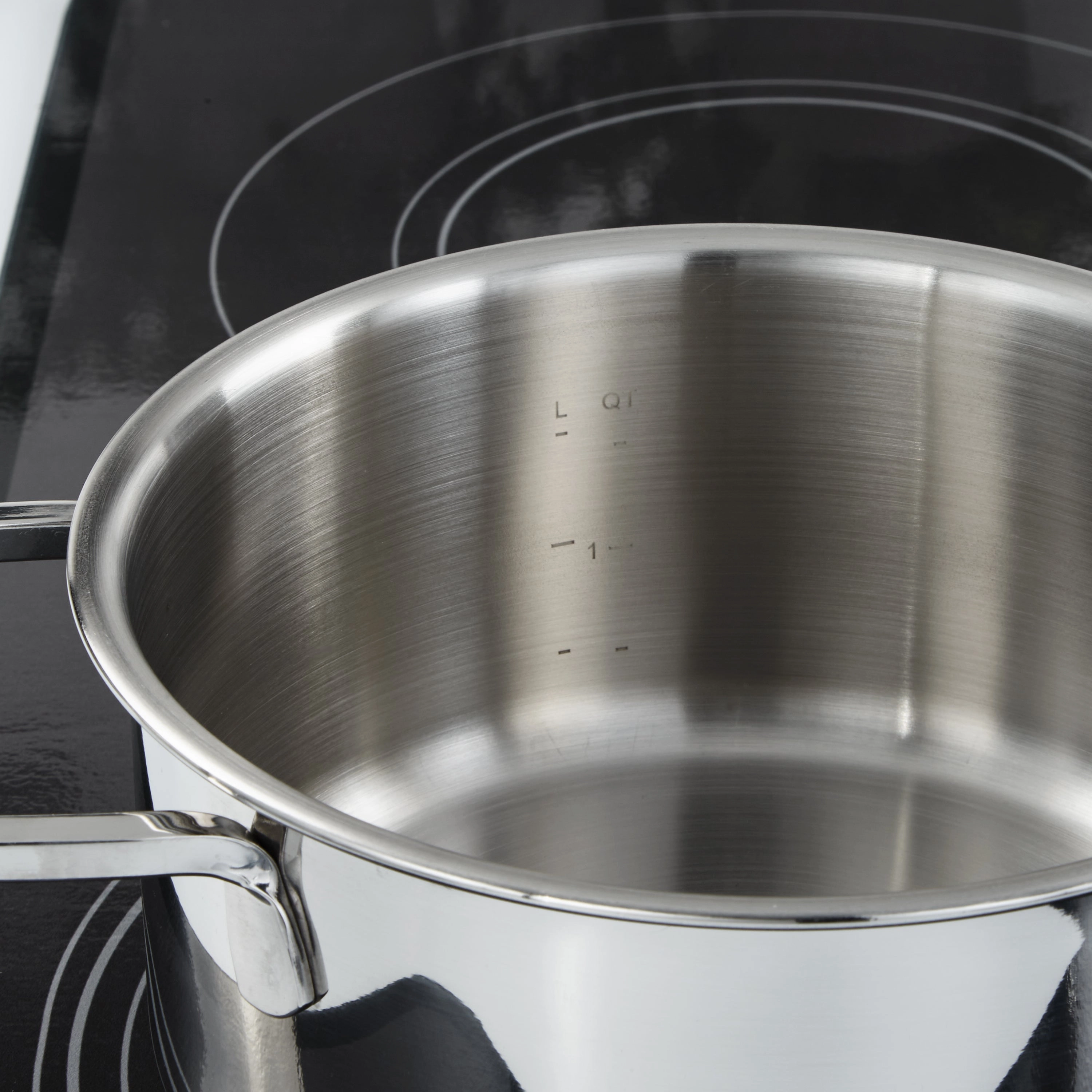 BergHOFF DiNA Helix Recycled 18/10 Stainless Steel 7.25" Stockpot 2.2qt., Glass Lid