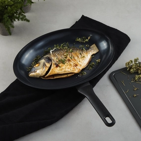 BergHOFF DiNA Helix Recycled Aluminum Nonstick Ceramic Fish Pan, 13.25" cookware set,cooking pots,kitchen cookware