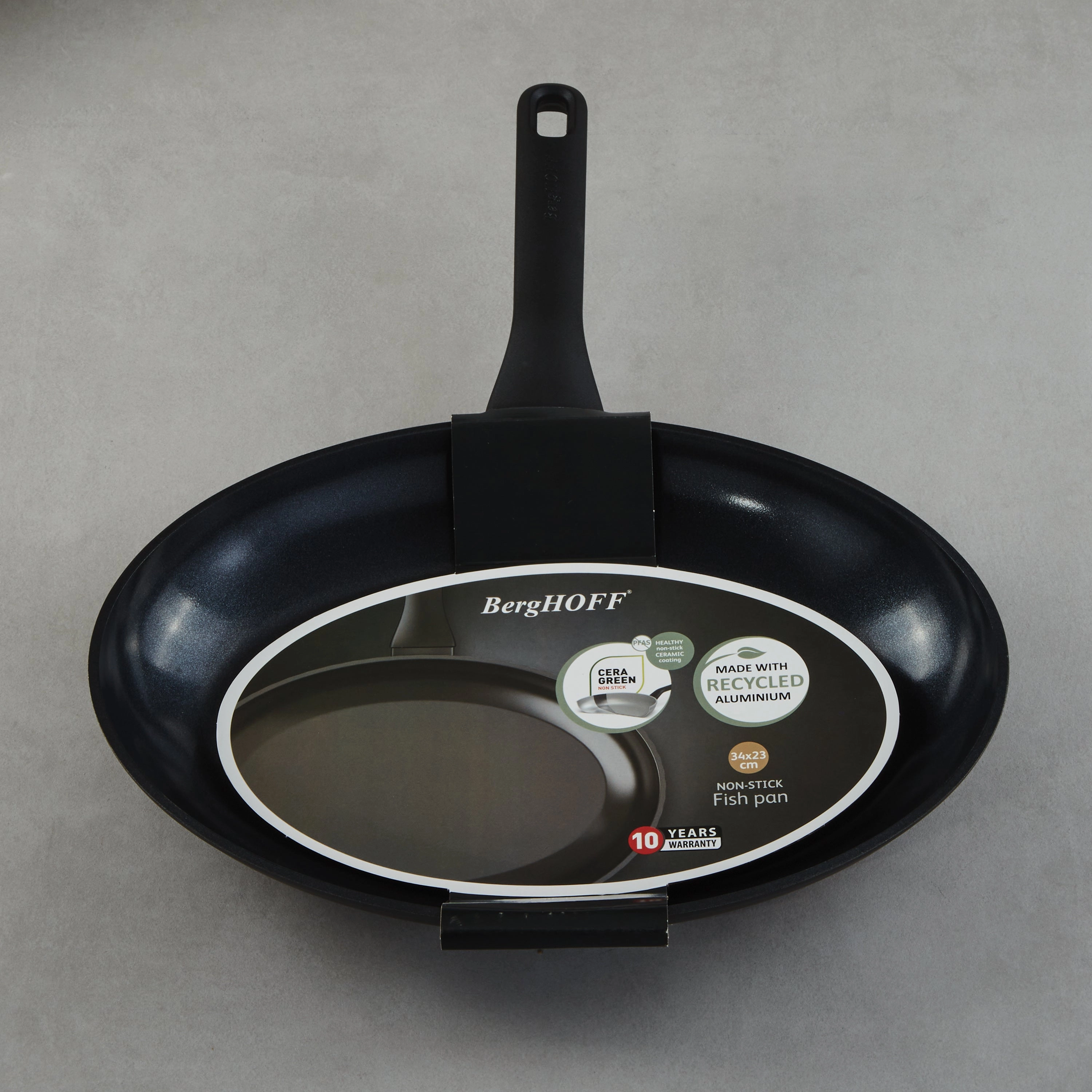 BergHOFF DiNA Helix Recycled Aluminum Nonstick Ceramic Fish Pan, 13.25"