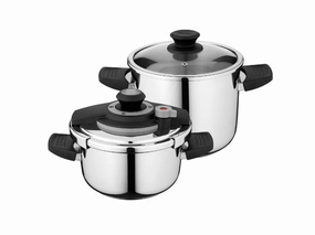 BergHOFF Essentials 2Pc 18/10 Stainless Steel Pressure Cooker Set 7.4 Qt & 4.2Qt cookware set,cooking pots,kitchen cookware