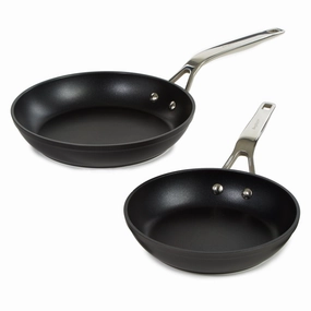 BergHOFF Essentials 2Pc Nonstick Hard Anodized Fry Pan Set, Black cookware set,cooking pots,kitchen cookware