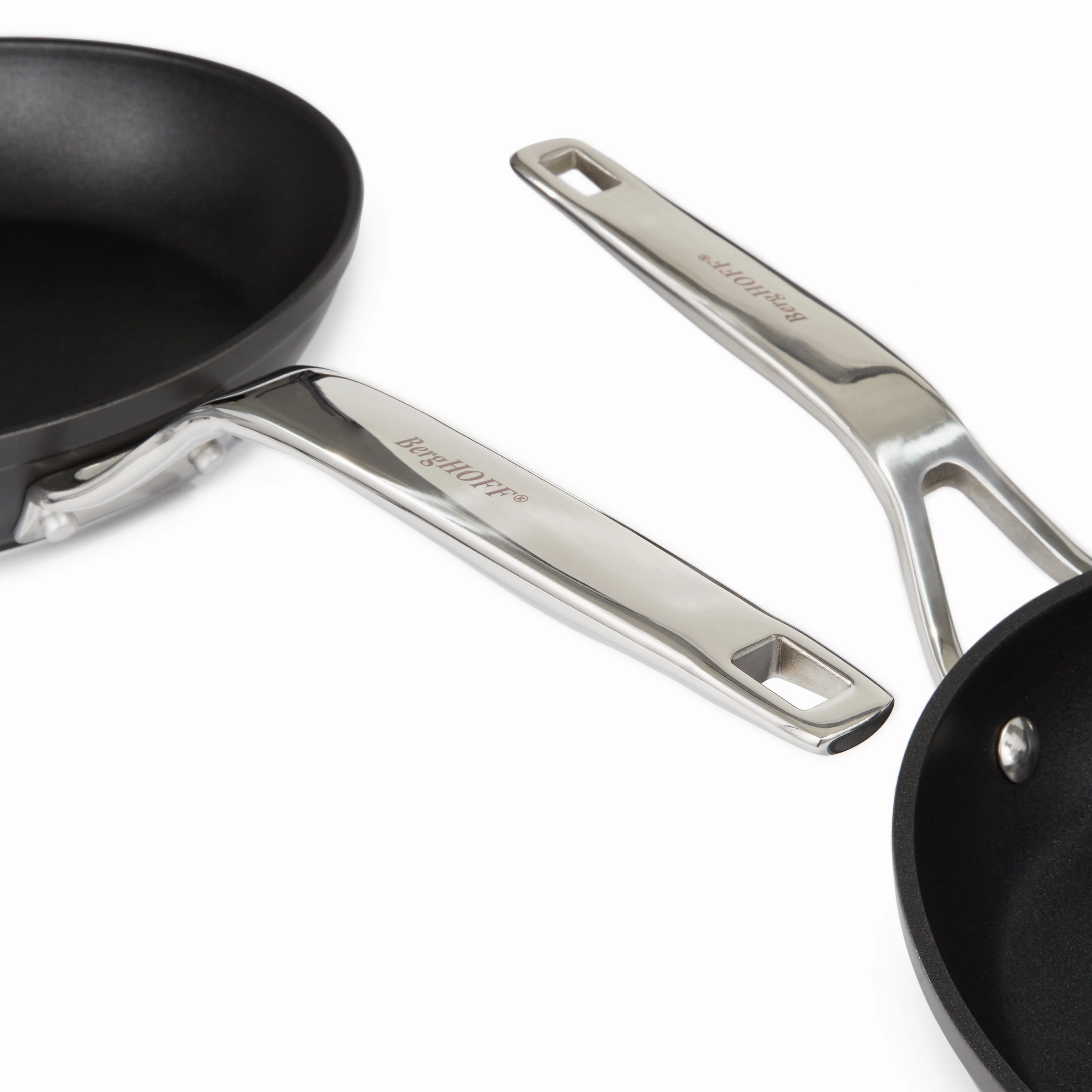 BergHOFF Essentials 5Pc Nonstick Hard Anodized Cookware Set For Two With Glass lid, Black