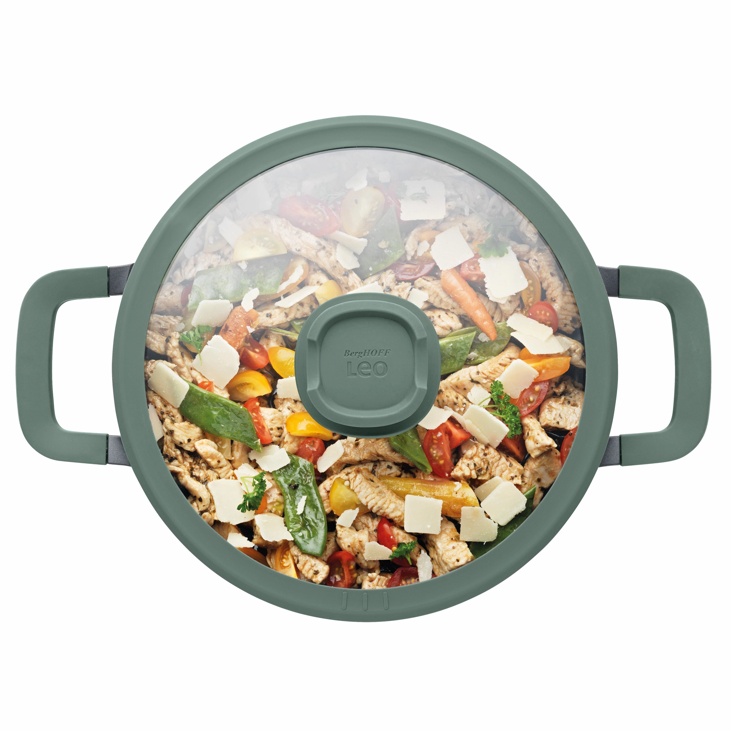 BergHOFF Forest Non-stick Cast Aluminum Stockpot 10", 4.6qt. With Glass Lid