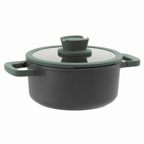 BergHOFF Forest Non-stick Cast Aluminum Stockpot 10", 4.6qt. With Glass Lid cookware set,cooking pots,kitchen cookware