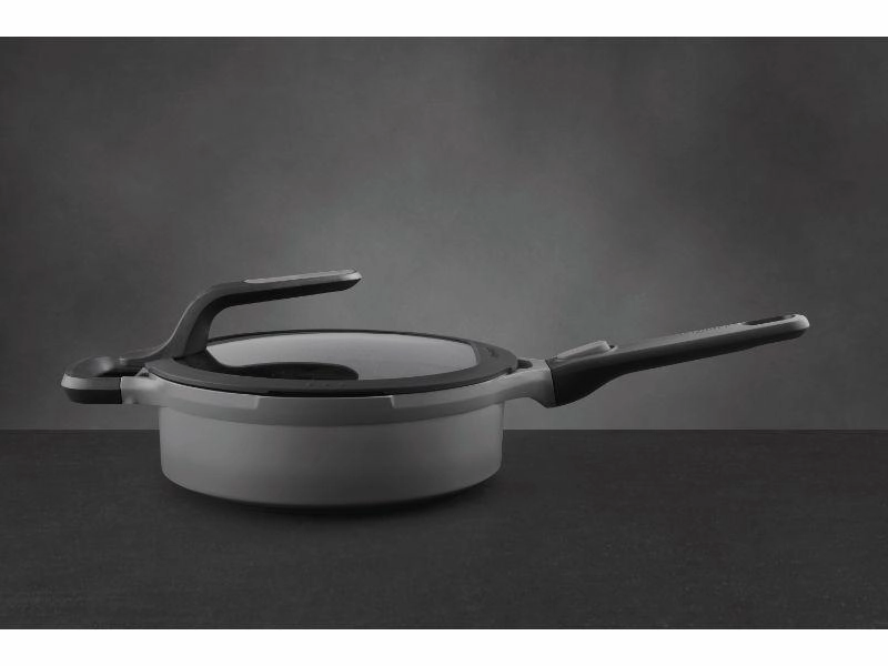 BergHOFF GEM 10" Non-stick Covered Saut Pan 3.5Qt., Detachable Handle, Grey