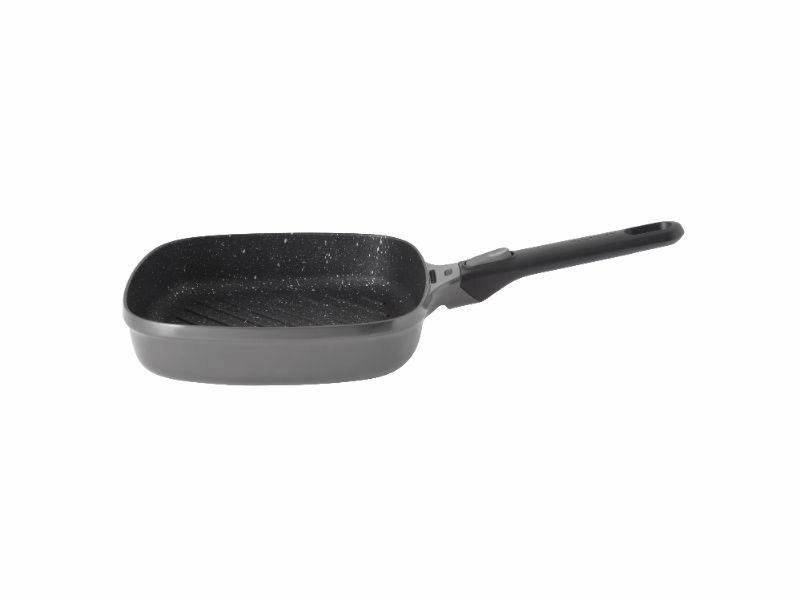 BergHOFF GEM 10" Non-Stick Square Grill Pan, Detachable Handle, Grey cookware set,cooking pots,kitchen cookware