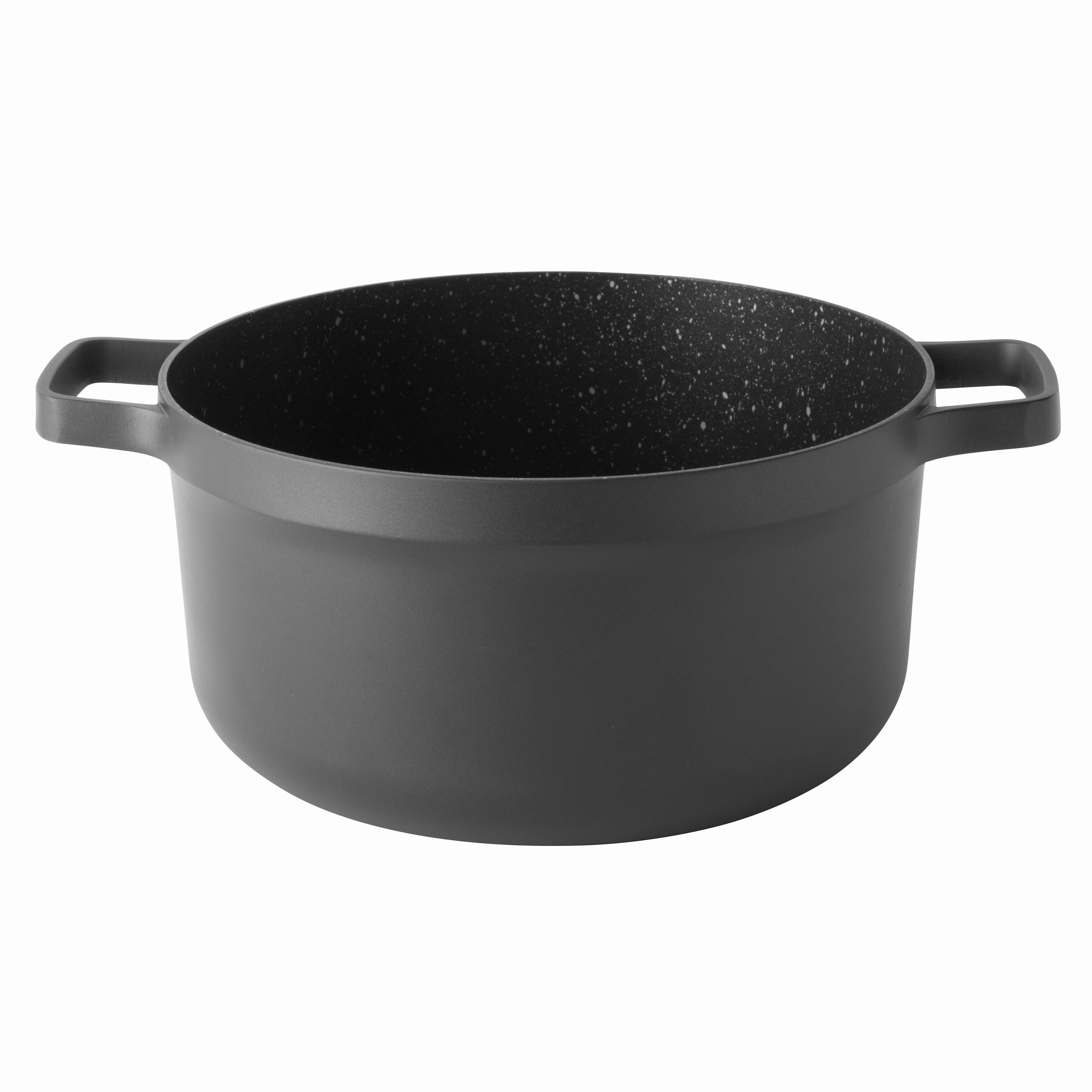 BergHOFF GEM 10" Non-stick Stock Pot 5.2Qt., Black, Glass Lid