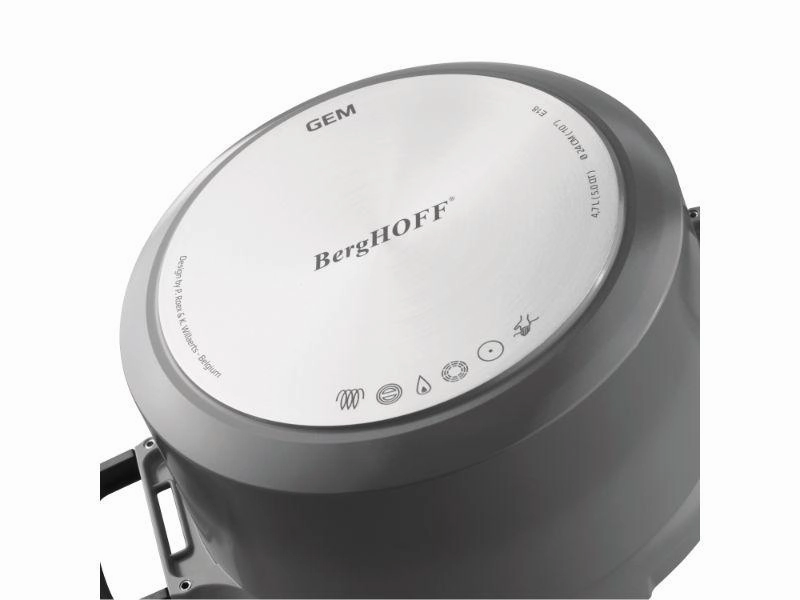 BergHOFF GEM 10" Non-stick Two-Handled Covered Saut Pan 3.5Qt., Grey