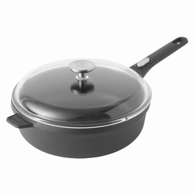 BergHOFF GEM 11" Non-stick Saute Pan 4.6Qt., Detachable Handle, Black, Glass Lid cookware set,cooking pots,kitchen cookware