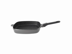 BergHOFF GEM 11" Non-Stick Square Grill Pan, Detachable Handle, Grey cookware set,cooking pots,kitchen cookware