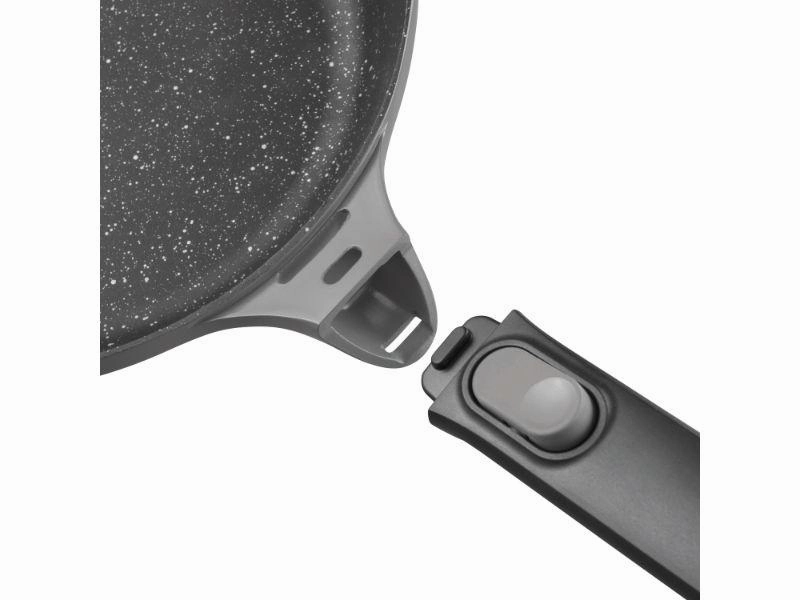 BergHOFF GEM 11" Non-Stick Square Grill Pan, Detachable Handle, Grey