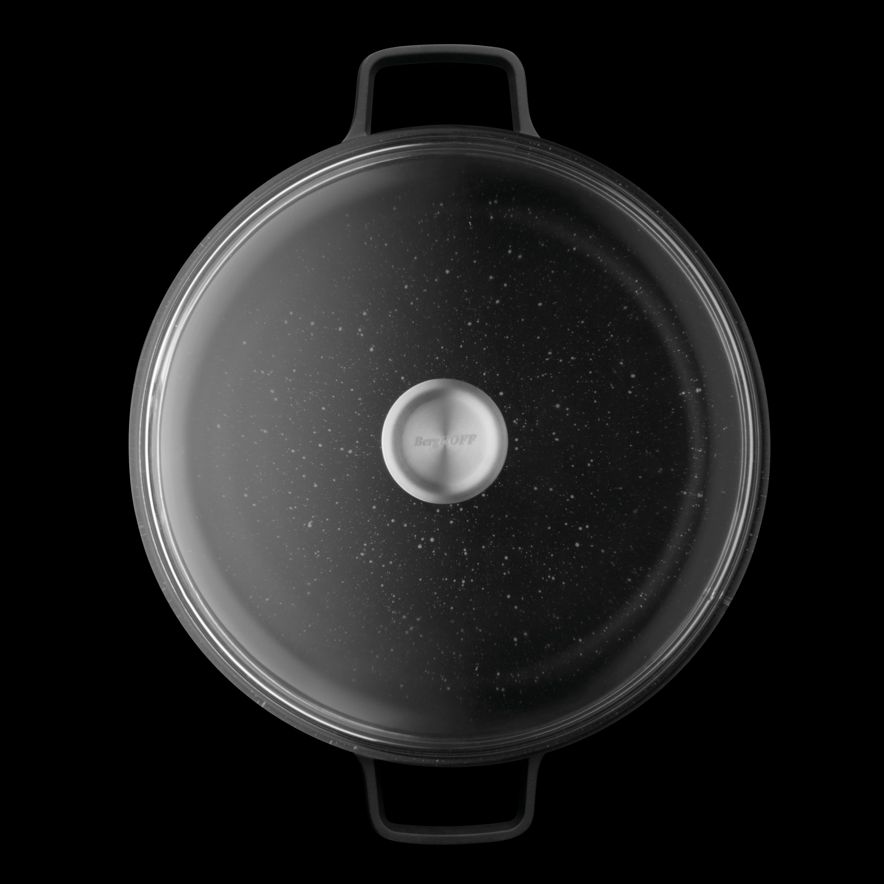 BergHOFF GEM 11" Non-stick Stockpot 7.7Qt., Black, Glass Lid
