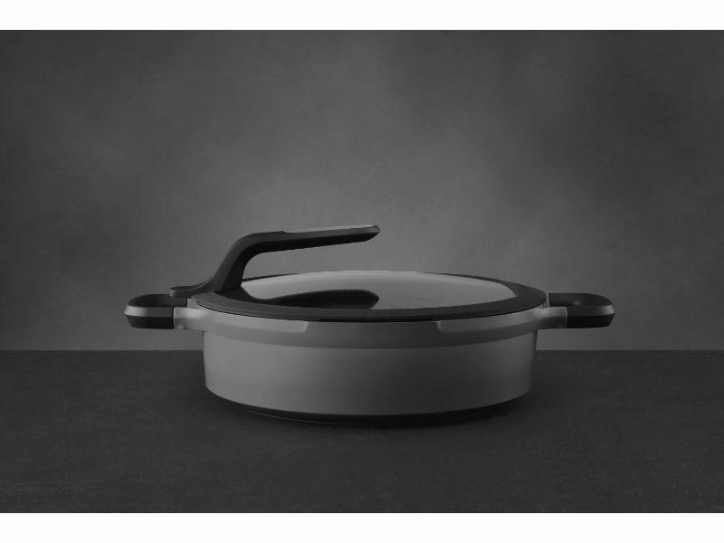 BergHOFF GEM 11" Non-stick Two-Handled Saut Pan 4.9Qt., Glass Lid, Gray