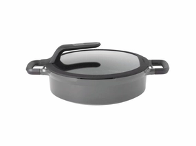 BergHOFF GEM 11" Non-stick Two-Handled Saut Pan 4.9Qt., Glass Lid, Gray cookware set,cooking pots,kitchen cookware