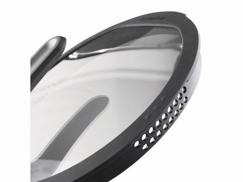 BergHOFF GEM 11" Stay-Cool Saut Pan 4.9Qt., Detachable Handle, Gray, Glass Lid